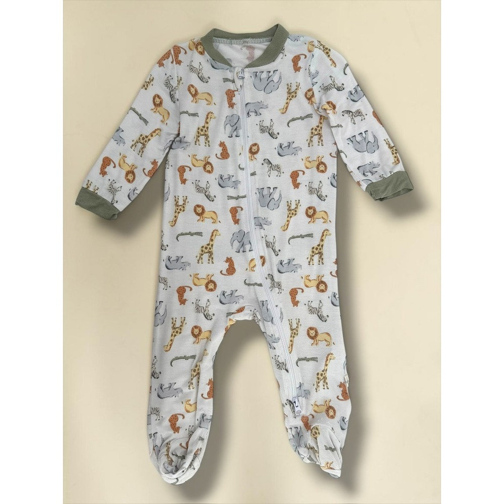 Kyte Baby Safari Animal Print Bamboo Footie Sleeper 0-3M